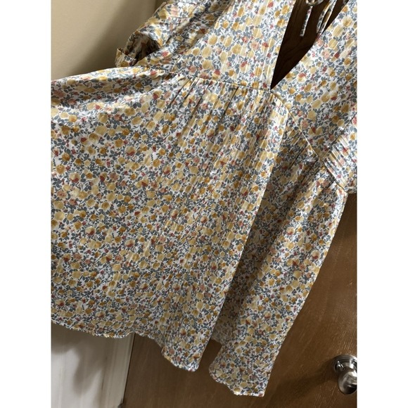 Lulus Express Yourself Yellow Floral Print Satin Babydoll Dress XL V-Neck/Back - Picture 11 of 15